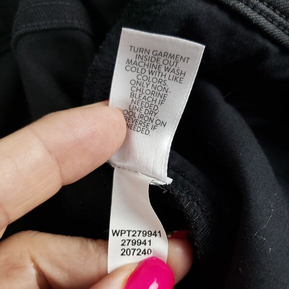 J. Jill Denim 14 Slim Ankle Jeans Black Metallic Sheen Coating Stretch Steampunk - Picture 12 of 12